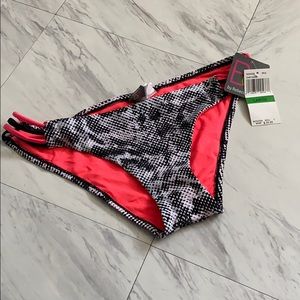 Snake Print Low Rose Bikini Bottom